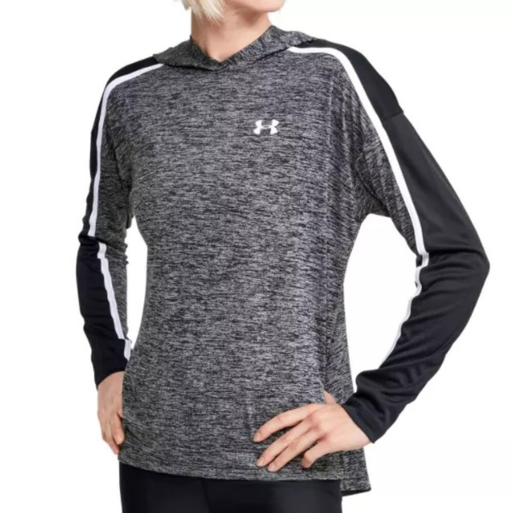 Under Armour Training Hoodie Womens Loose Fit UA Tech Lightweight Black Sz‎ XS